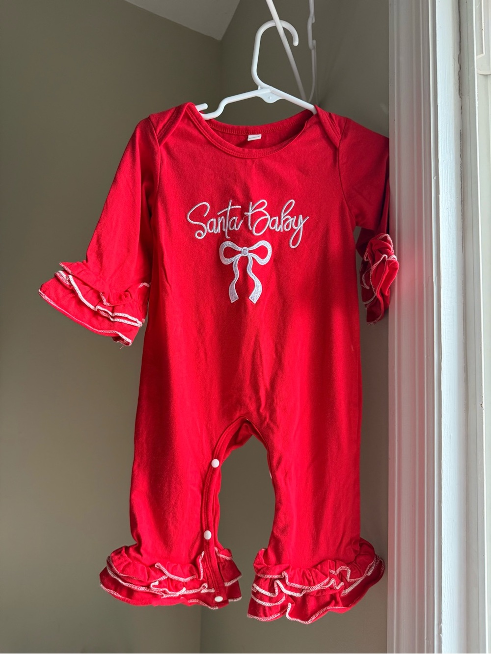 3 for $25 Red "Santa Baby" Ruffle One-Piece